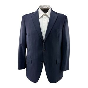 Hart Schaffner Marx Navy Check Suit Jacket Blazer 42S Mens Made in USA